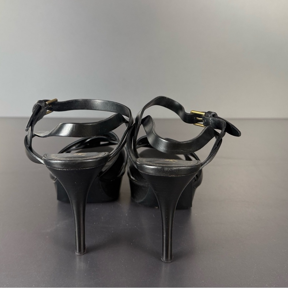 Saint Laurent Black High-Heeled Sandals with Strappy Design - Picture 4 of 6